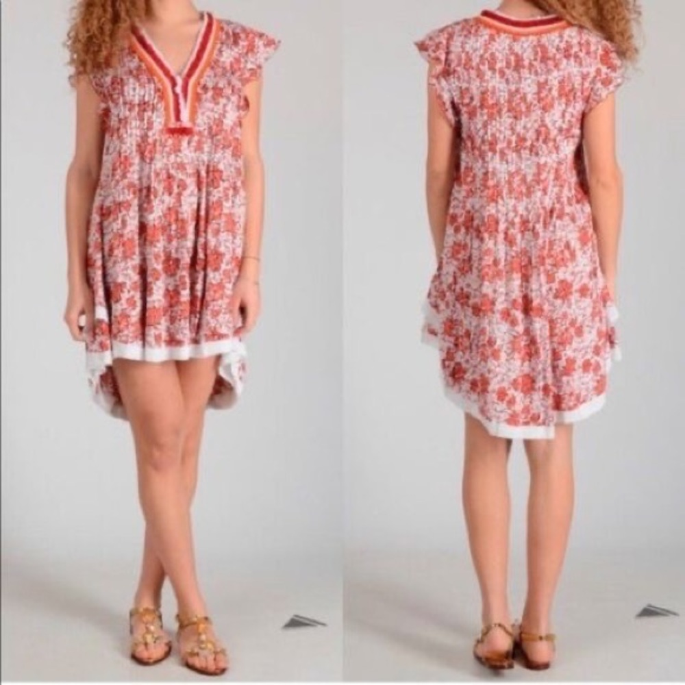 POUPETTE ST BARTH Romper Sasha Orange Floral